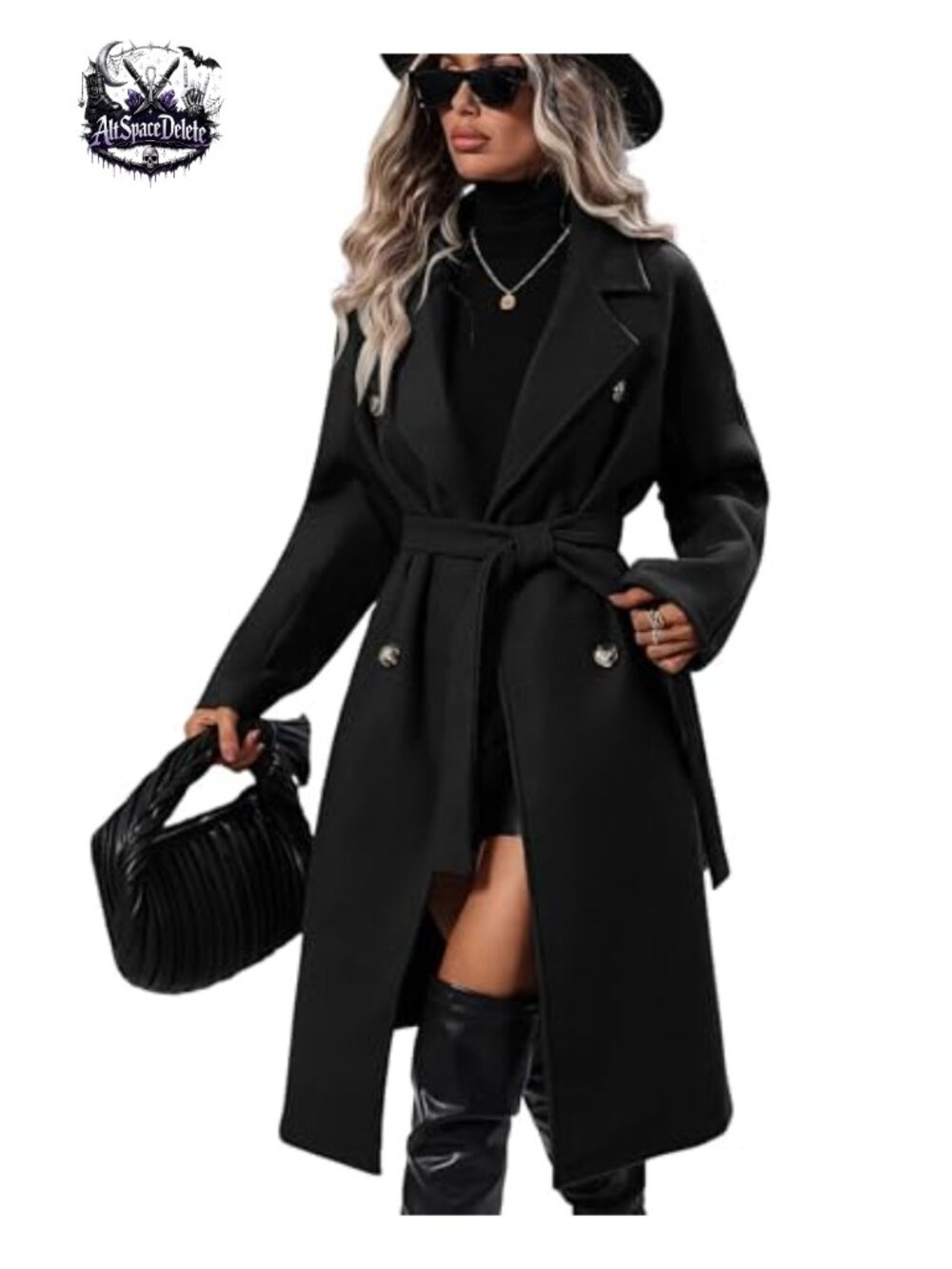 Wool Blend Pea Coat Long Trench Coat Double Breasted Winter Coat